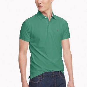 TOMMY HILFIGER
SLIM FIT SOLID STRETCH POLO size S glade green